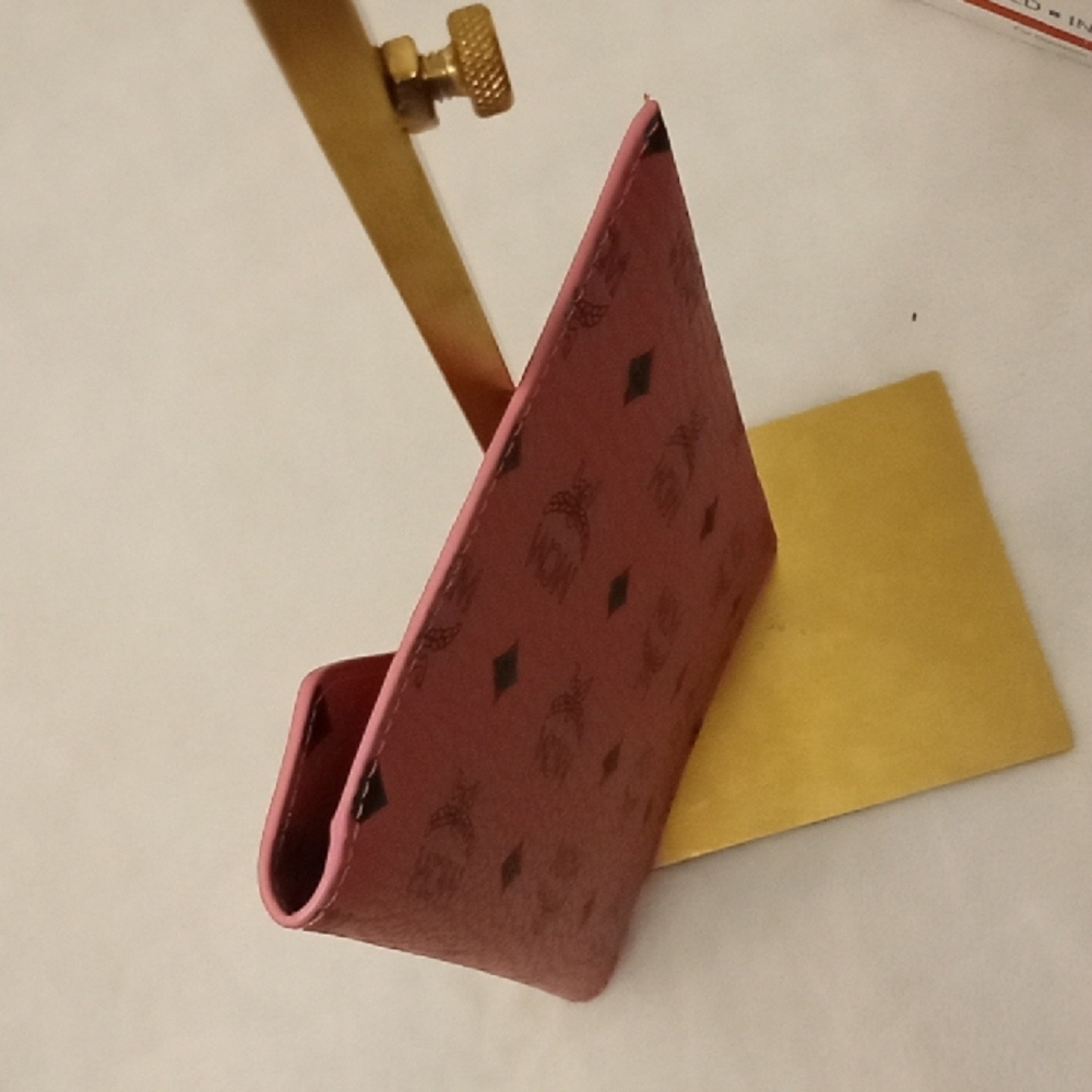 MCM Pink Envelope Clutch Pouch with Logo Pattern - Picture 6 of 7